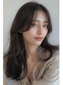 くびれヘア/韓国レイヤー/顔まわり/前髪無し【lana hair 新宿】
