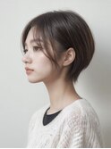 前髪長めショート/ダークグレーベージュ/20代30代40代