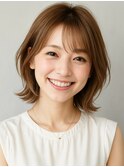 くびれ ショートレイヤー ベージュカラー ナチュラルブラウン