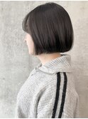 ワンレンボブ　ミニボブ　黒髪ショートボブ