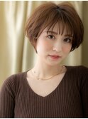 マロンベージュ小顔ショートマッシュパーマY戸田公園30代40代