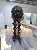 ヘアセット_ヘアアレンジ_あみ下ろしポニー
