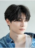 フェザーパーマセンターパートコンマヘアニュアンスパーマ原宿