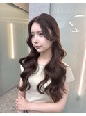 市野瀬裕奈/博多韓国ヘア/センター分け/レイヤーカット/暗め