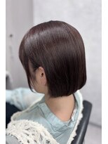 ネウィ 所沢(newi)&nbsp;艶ピンクブラウンの内巻きボブ