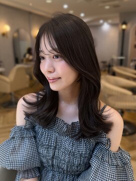 ロンド フィーユ(Lond fille) オリーブグレー/レイヤーカット/黒髪/マロンベージュ/銀座