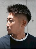 MEN'S/アップバングショート×フェード/短髪フェード