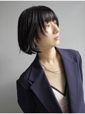 レイヤーボブ/黒髪ボブ/ミニボブ/ワンカールボブ/20代30代40代