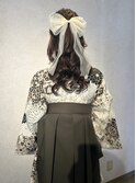 ハーフアップ×袴着付け