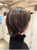 ハイライト/白髪ぼかし/ベージュ/ショート/30代/40代/銀座