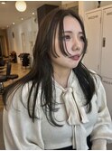 顔まわりカット/オリーブベージュカラー