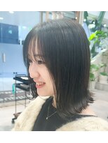 ユニークバイケンジ 町田(unique KENJE) モテ可愛い外はねボブ×ダークカラー K7