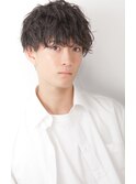 ニュアンスパーマ束感マッシュ刈り上げ流行イケメン黒髪モテ髪
