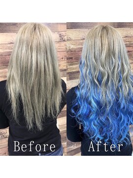 エクステ専門店あるじゃんすー 柏店 ビビットブルー#シールエクステ#ホワイトブロンド#エクステ#柏