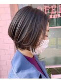 黒髮×小顔ショートボブ