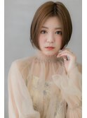 カシスブラウン小顔前下がりボブショートY川口20代30代40代