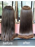 モテ髪ヘアカタログ、外ハネボブ、ペールベージュ、髪質改善