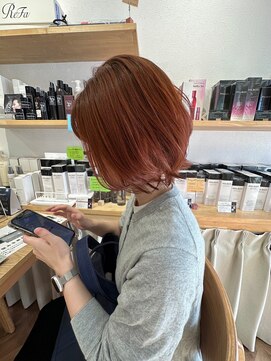 メルク(merc.) ふんわりショートボブ/こっくりピンクブラウン/ひし形シルエット