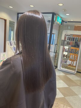 レクタ(recta) ブリーチなしベージュカラーストレートロングヘア 透明感カラー