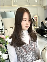 ルル(loulou)&nbsp;loulou  立石 レイヤーカット☆ブリーチなしオリーブベージュ