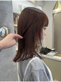 ピンクブラウン 艶髪 髪質改善 韓国風 顔まわり 顔周り