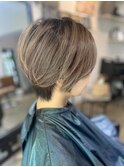 ヘルシースタイル大人ショート30代40代50代ブルーグレージュ#224