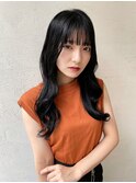 韓国風黒髪レイヤー