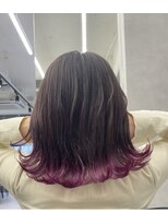 ジエクト カナウ(The Ect canow)&nbsp;エンドカラー/裾カラー/チェリーレッド/ワインレッド