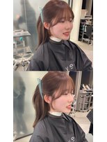 リリー(Lilley) くすみベージュ×姫カットレイヤー×韓国風巻き【ayana】