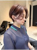 前髪長めショート/ピンクブラウン【岡村大介】