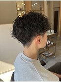 波巻きツイスパ/メンズパーマ/センターパート