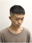 七三オールバックツイストパーマコンマヘアかき上げヘアテクノｒ