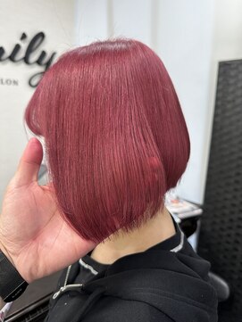 アミリー ひたち野うしく店(Amily) ワンブリーチでつくるチェリーレッド!!