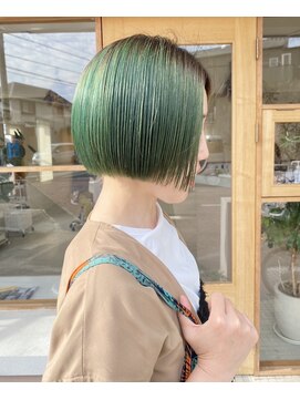 モカヘアー(mocha hair) ボブ/グラデーションカラー/デザインカラー/流し前髪/ブリーチ