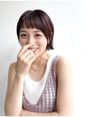 大人ショートボブ短め前髪ありミニボブ面長絶壁K20240822