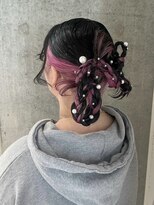 モニカ 栄店(MONIQA)&nbsp;インナーカラー/ ピンク ×ブラック / アレンジ