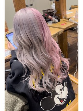 ラグーン(LAGOON) ホワイトピンクミルクティーベージュ/バレイヤージュ/ブリーチ