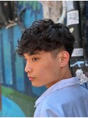 極道パーママンバンヘアスペインカールダークアッシュマッシュ