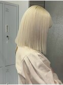 13581ホワイトブロンドレイヤー金髪ボブミルクティーアッシュ