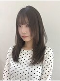 ★ハイトーンカラー韓国ヘア顔周りレイヤーカットピンクベージュ