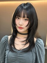 ロンド メリー 大宮(Lond merry)&nbsp;ミニウルフチェリーブラウンブリーチなしミディアム前髪/大宮