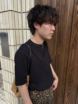 ジャヌ 浜町 眼鏡橋(JANU) メンズショートウルフ/ニュアンスパーマ