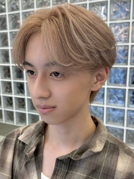 サンクマーケット 渋谷(cinq MARKET) 渋谷メンズブリーチカラーミルクティーベージュセンターパート