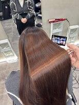 ファビ 渋谷(Fab)&nbsp;くびれヘア/暗めカラー/アプリコットオレンジ/縮毛矯正