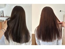 髪質改善とカラーの組み合わせ人気です。同日に施術可能です◎