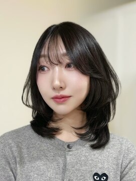 ララ モアナ(LaLa Moana) [HINAstyle]前髪/イメチェン/ボブレイヤー/グレージュ/韓国