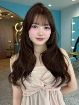 ボタン 熊本(VOTAN) 結んでも可愛い顔まわりカット×チョコレートブラウン