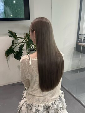 レフ(LEF) 透明感シルキーグレージュ/ケアブリーチ/ダブルカラー/ロング/