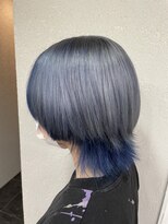 アジールヘア 所沢プロペ通り店(agir hair) ウルフカットインナーカラーネイビーシルバー