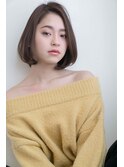 ★くびレイヤーエモージュ斜めバング グレージュカラー